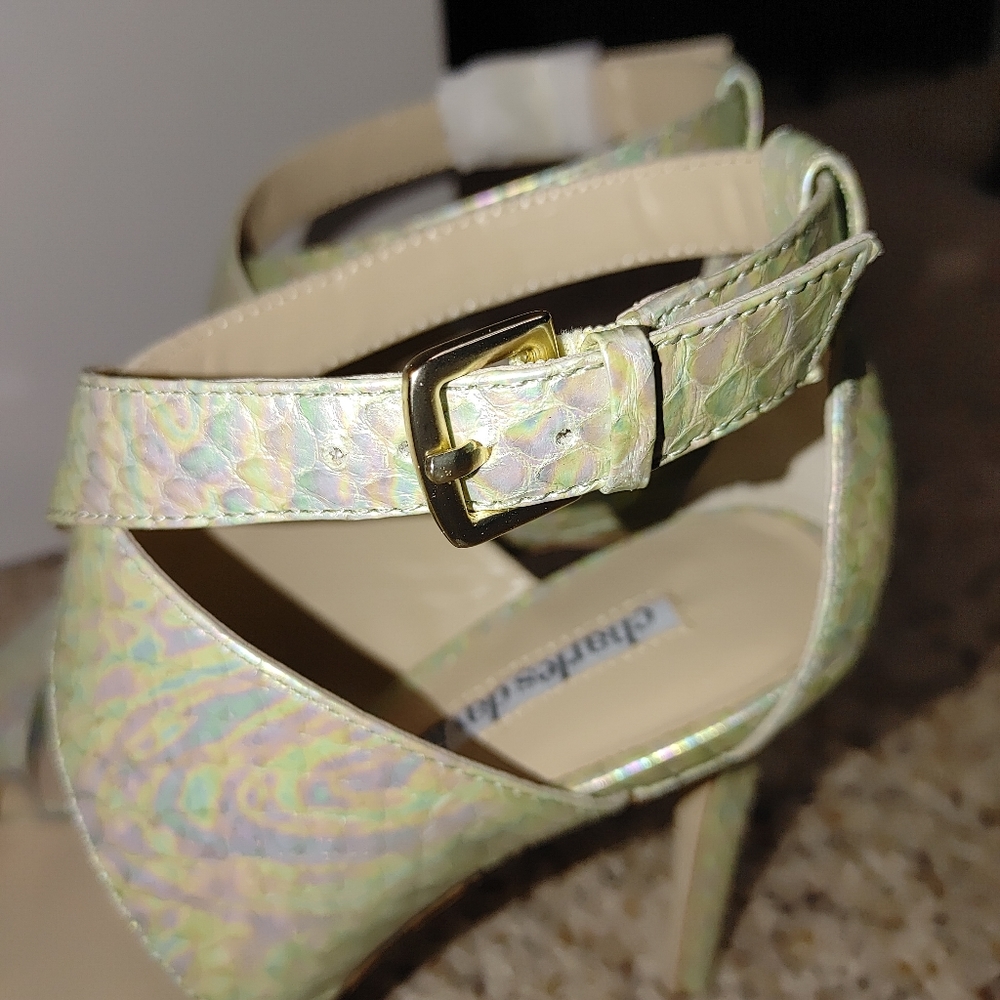 CHARLES DAVID ICON MINT SNAKE SANDAL 7.5 - Picture 10 of 12